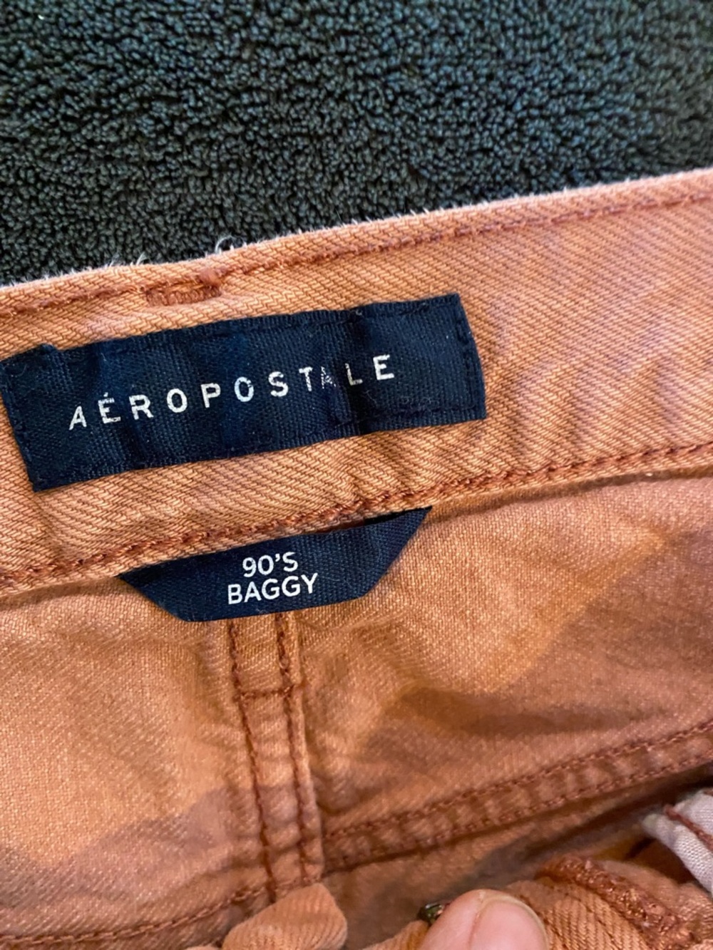 Distressed Salmon Orange Men’s Jeans - Picture 2 of 4